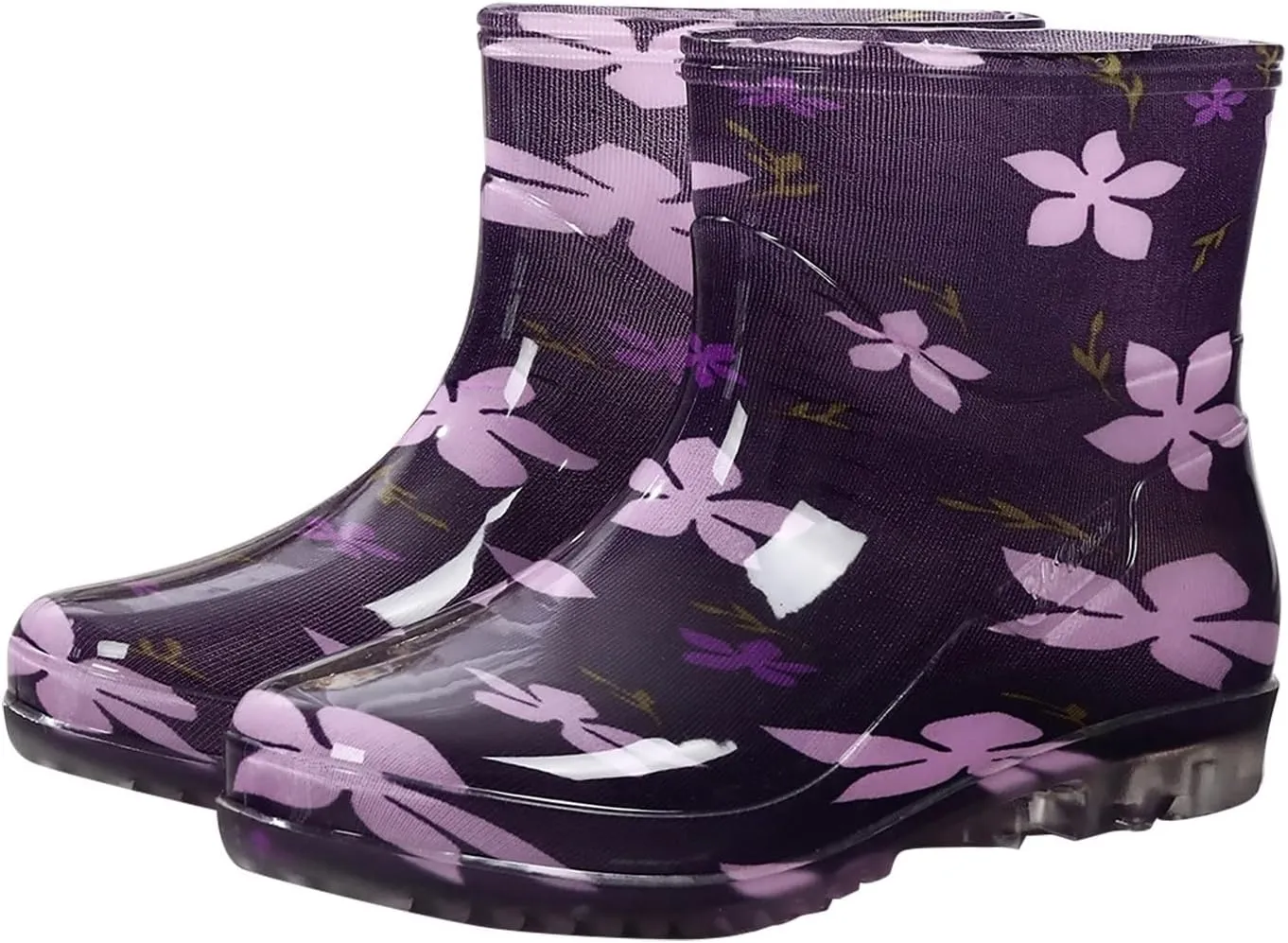 Women's Rain Boots Waterproof Mid Calf Rubber Garden Water Boots Fashion Cute Outdoor Work Mud Boots