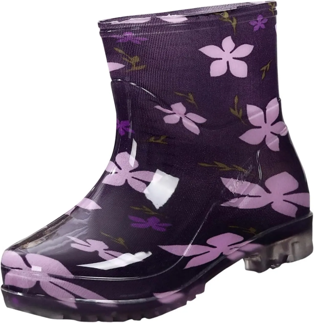 Women's Rain Boots Waterproof Mid Calf Rubber Garden Water Boots Fashion Cute Outdoor Work Mud Boots