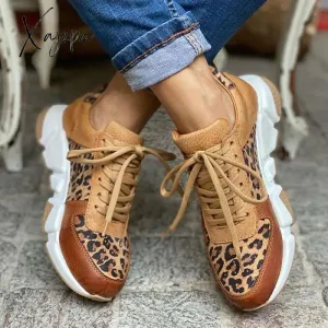 Xajzpa - Women's Casual Leopard Sneakers Casual Running Sneakers